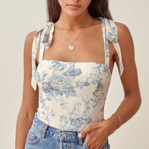 Reformation Ellora Tie Shoulder Top